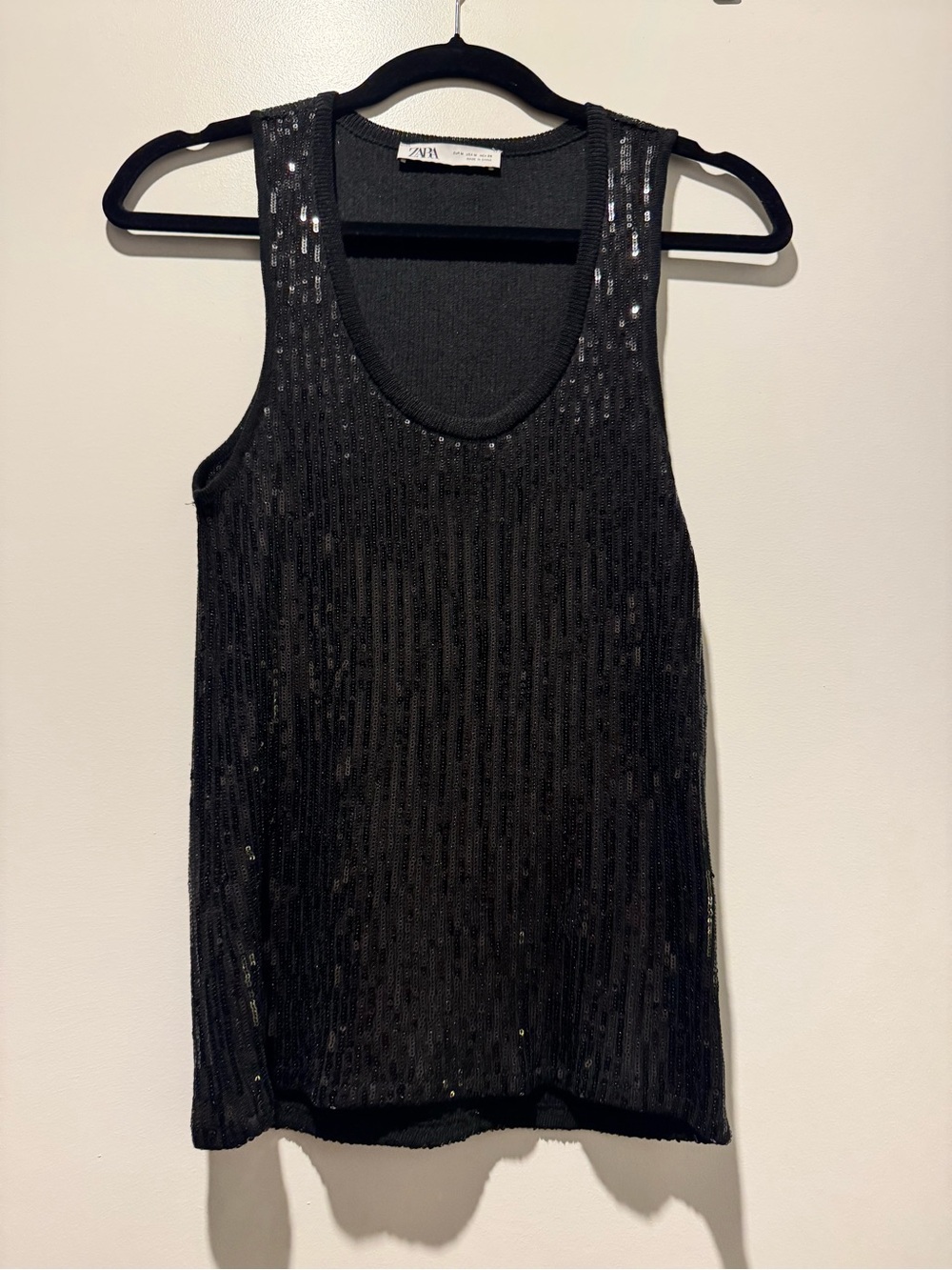 Zara Black Sequin Tank